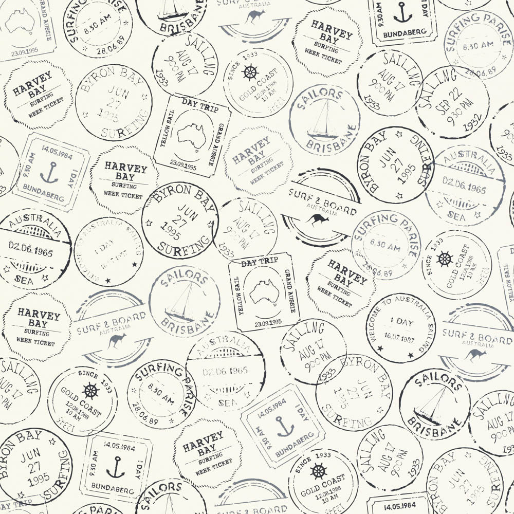 Non-woven wallpaper stamp motif blue-23-138980.1M