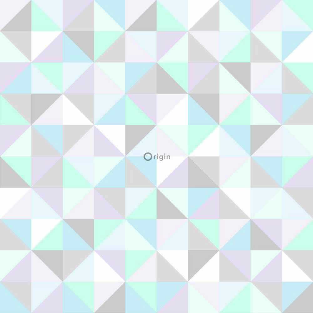 Dreiecke Lila-Blau-Grün Vlies-Tapete