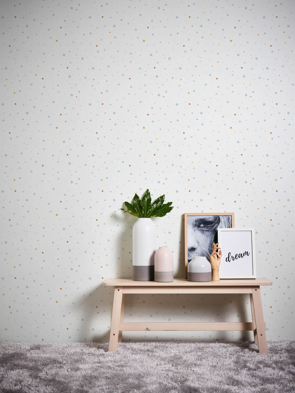 confetti non-woven wallpaper white, orange and blue Little Love AS Creation 381162-8-381162.1M
