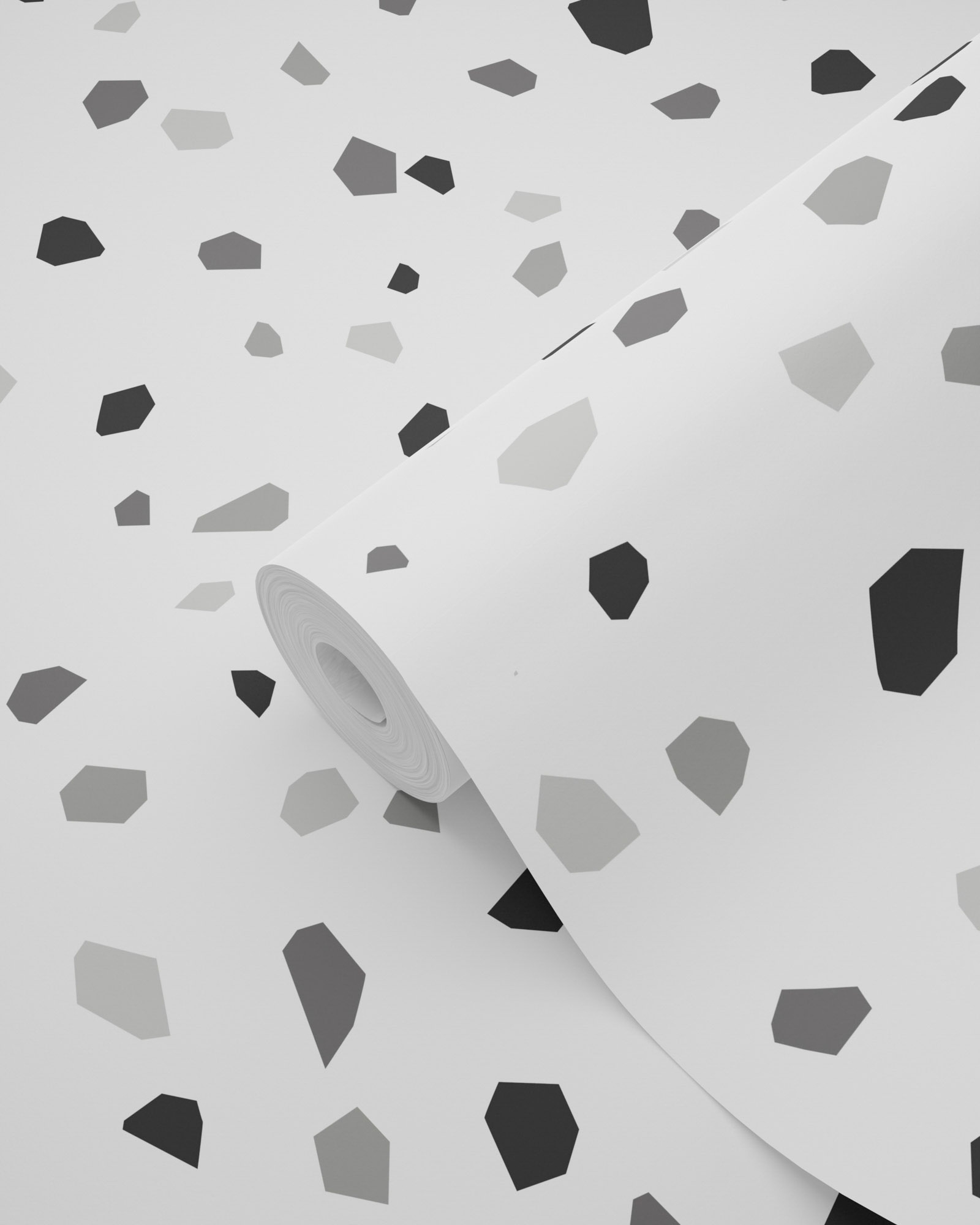 Terrazzo Tapete Skandi grau schwarz weiß 139034
