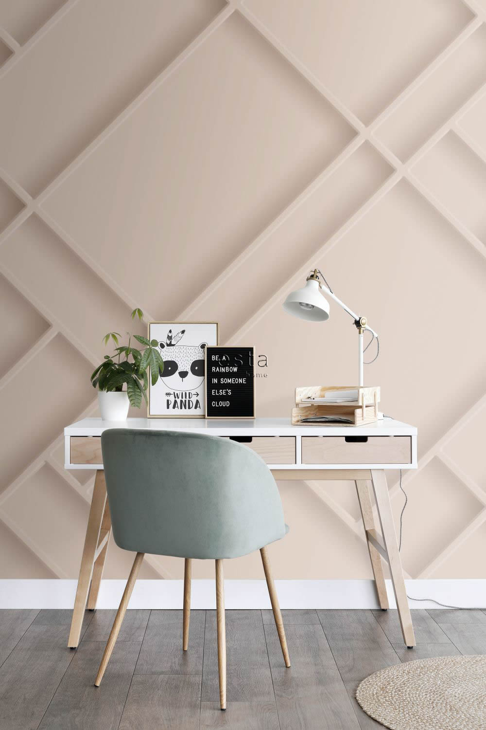 Wandbild Holzpaneele Vlies rosa 200 x 279 cm 158961