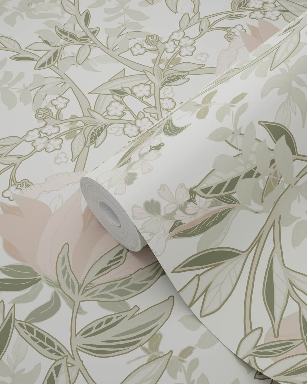 Tapete Jugendstil Blumen große Blüten beige Vlies 139418