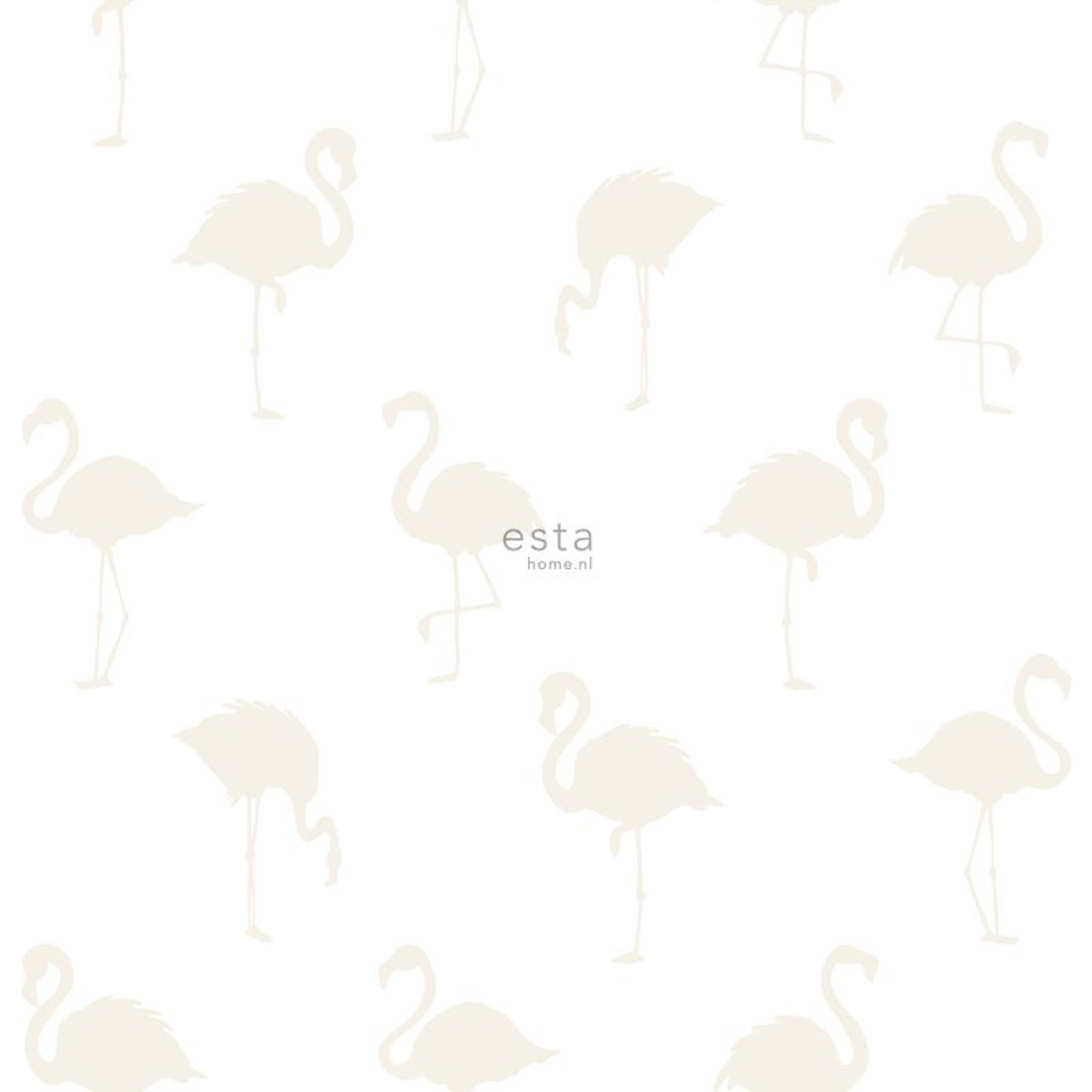 Flamingo Tapete tropisch silber weiß Vlies 138917