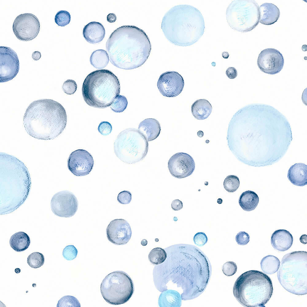 Bubbles non-woven wallpaper soap bubbles drawn multicolored blue 27567-HTM