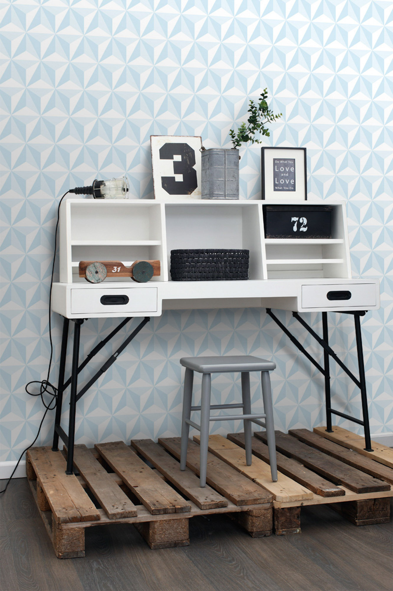 3D Tapete grafisch blau Vlies 138912