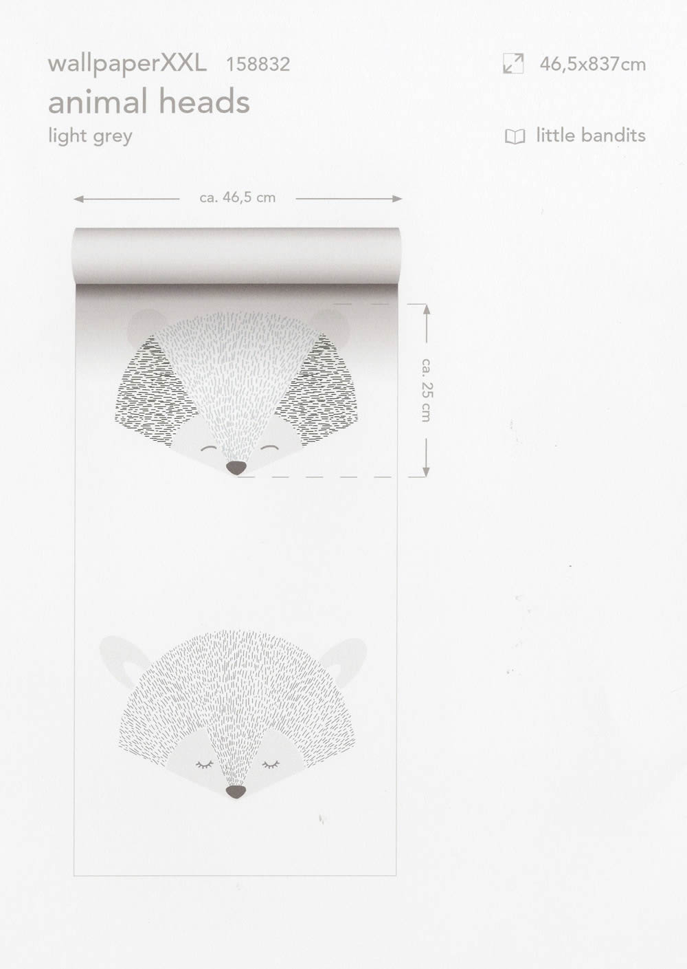 Hedgehog mural grey Xl-23-158832_2