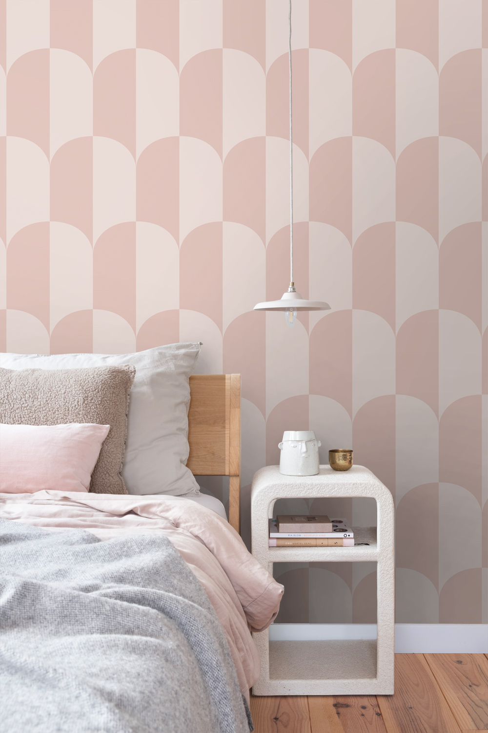 Tapete Art Deco Tapete mit Bögen rosa Vlies 139992