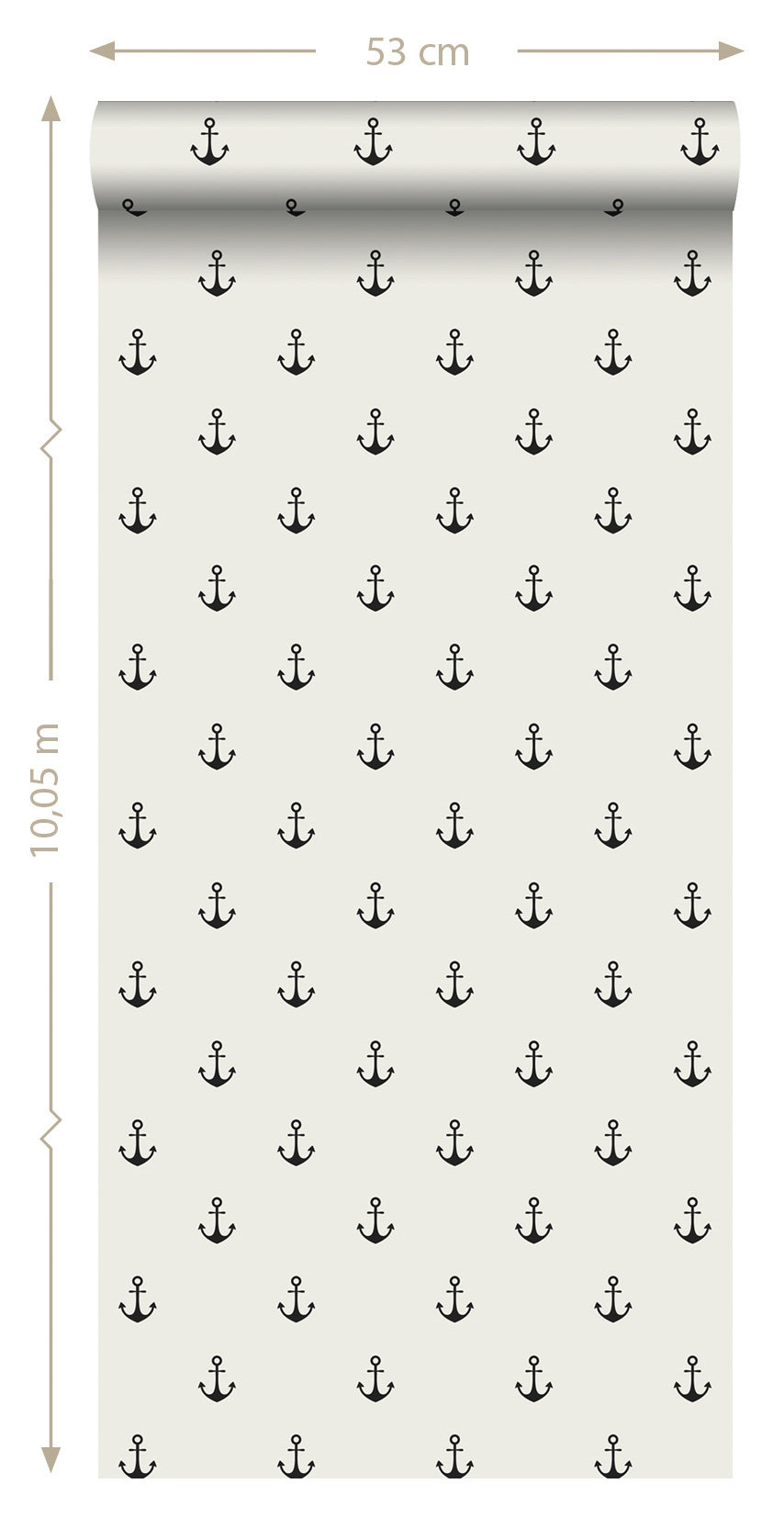 Anker Tapete maritim beige schwarz Vlies 128873