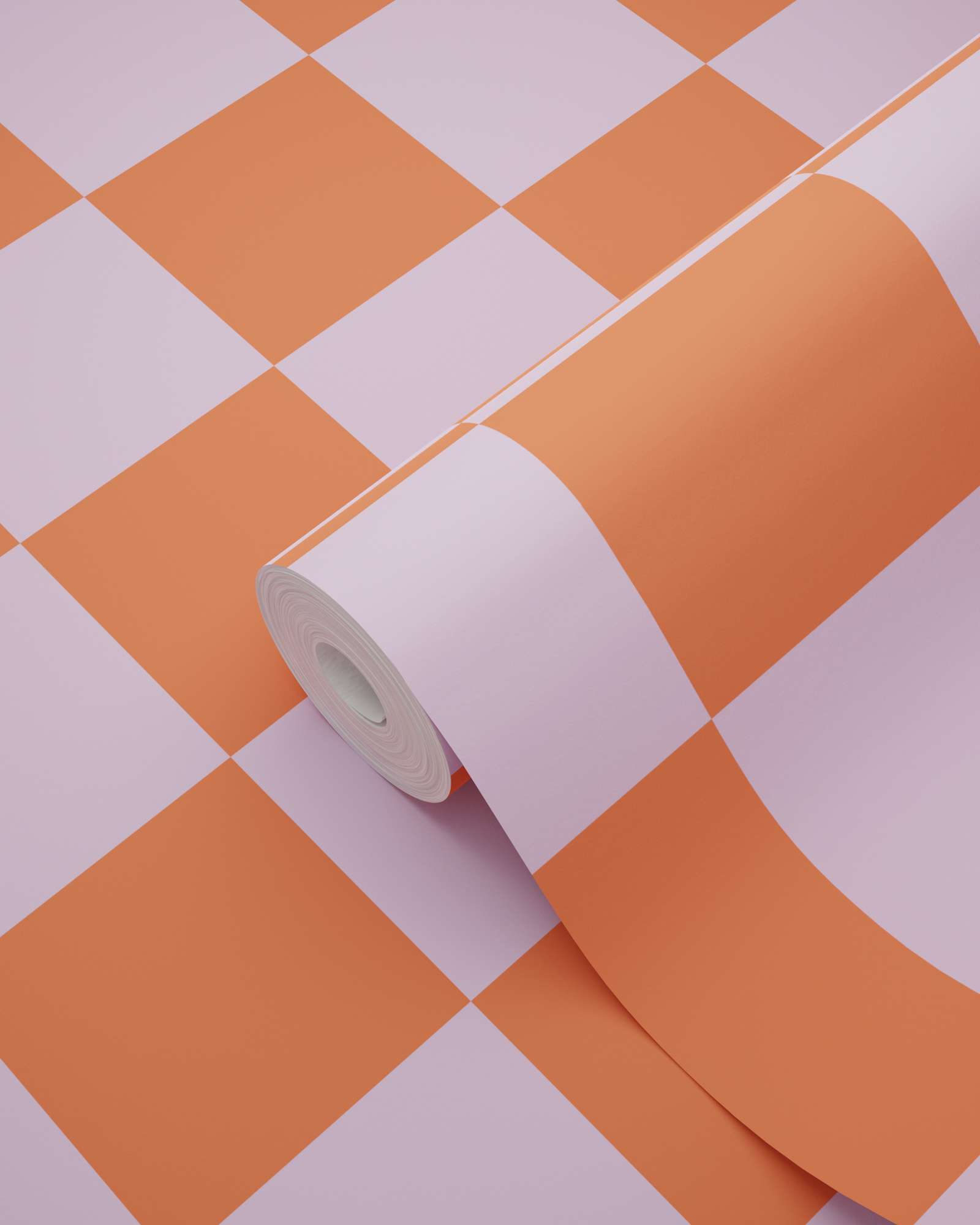 Tapete Schachbrett Tapete lila orange Vlies 130914