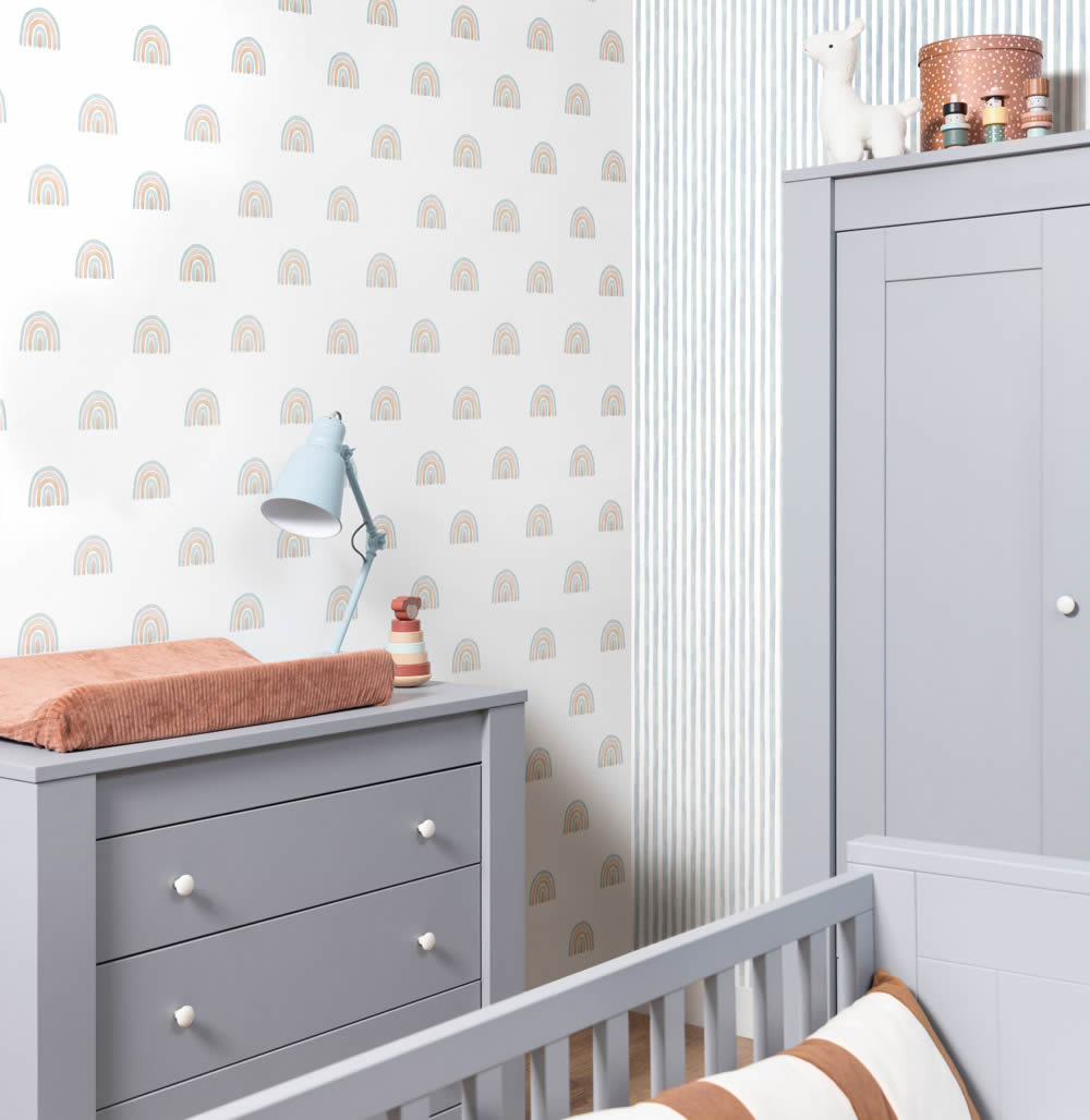 Rainbow non-woven wallpaper blue Bambino XIX Rasch 252231-7-252231.1M