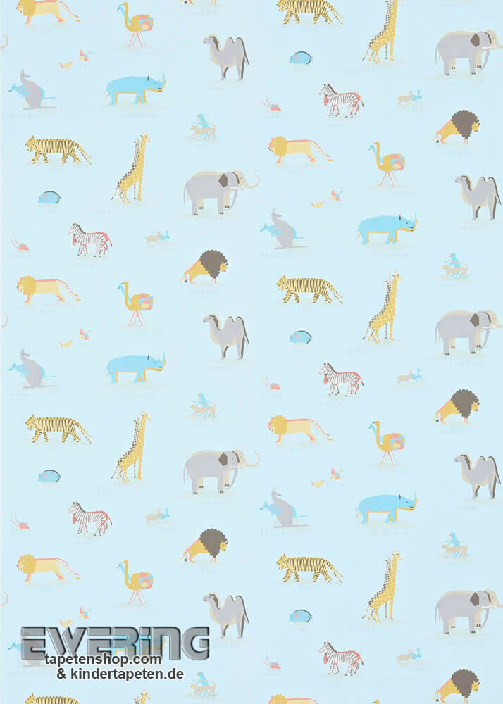 Hell-Blau Papier Safari-Tiere-43-214044