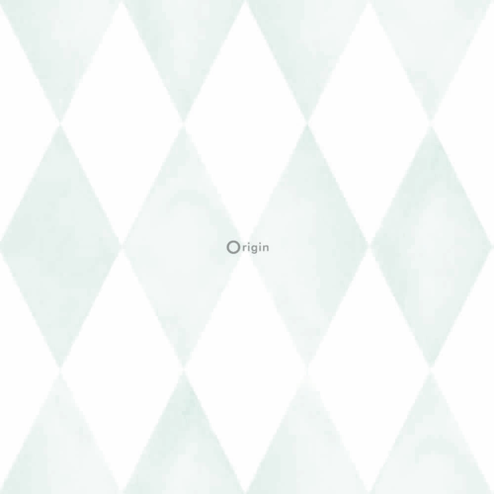 Mint-Grün Vlies-Tapete Rauten