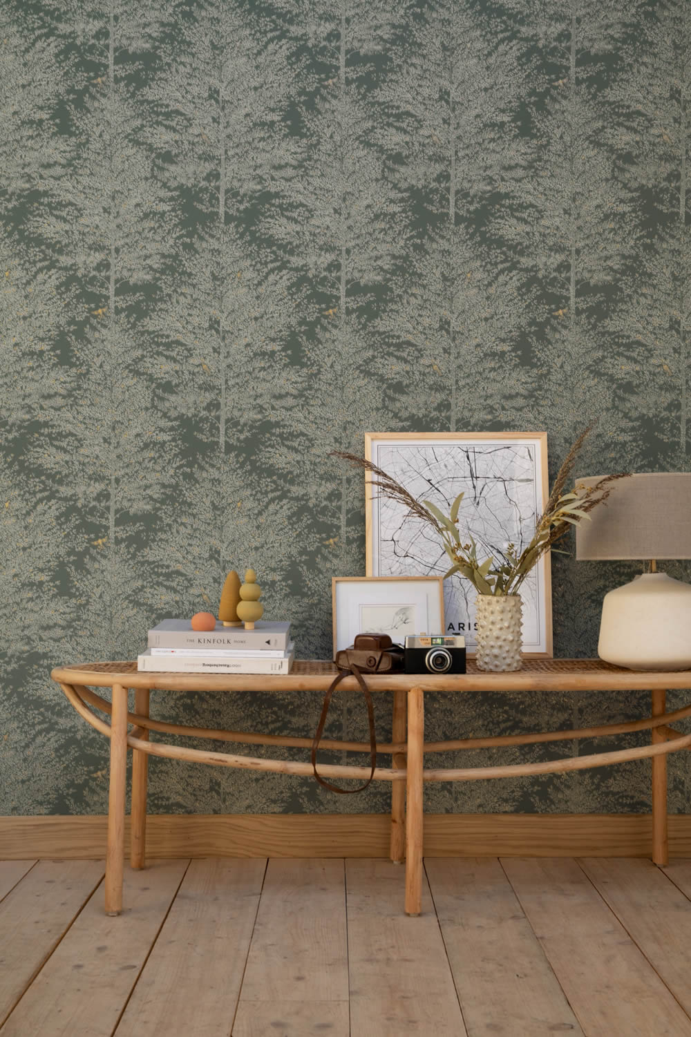 Big Trees Cute Forest Wallpaper Green Caselio - La Foret Texdecor FRT102977728-36-FRT102977728.1M