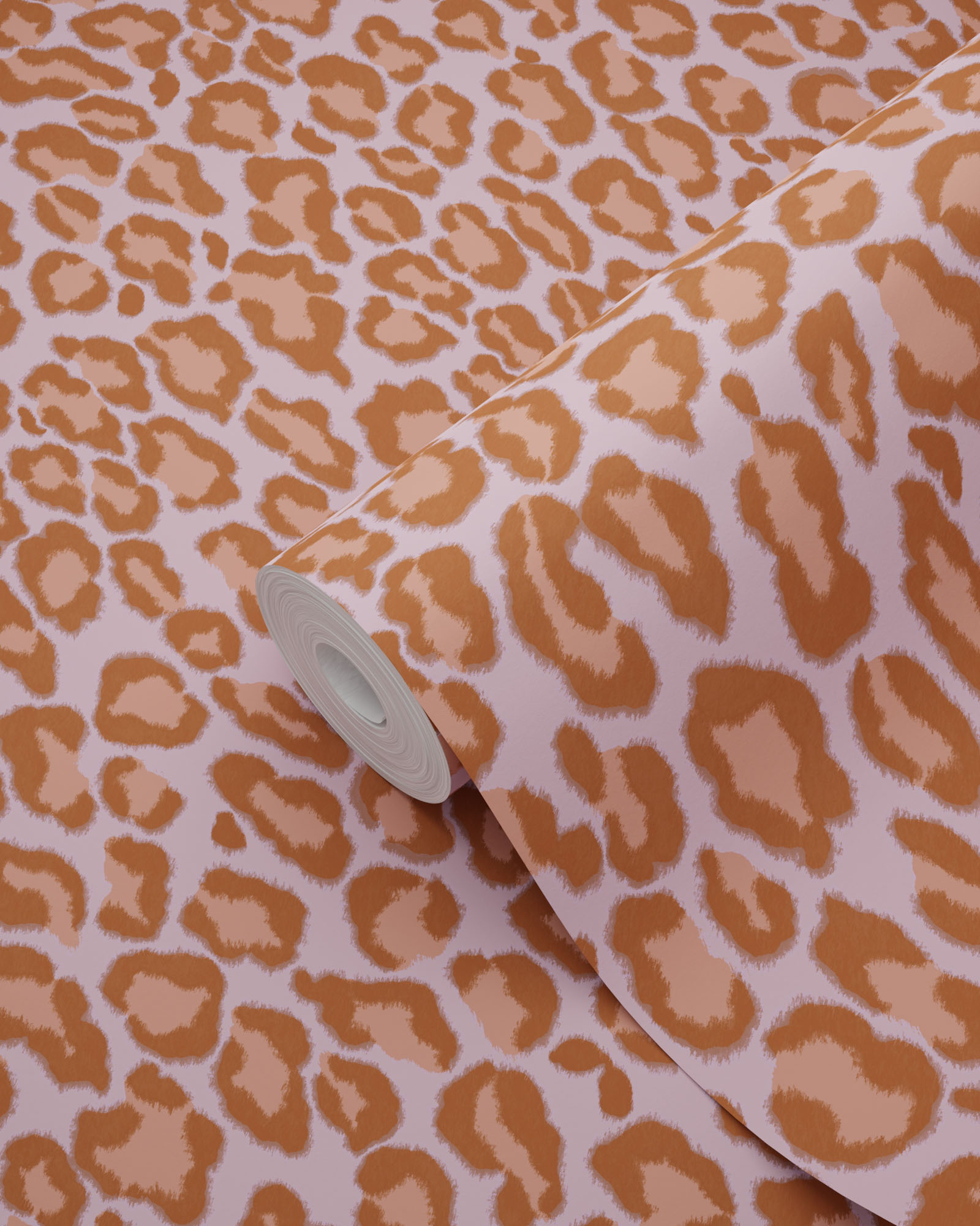 Tapete Leoparden Tapete Retro terracotta lila Vlies 131402