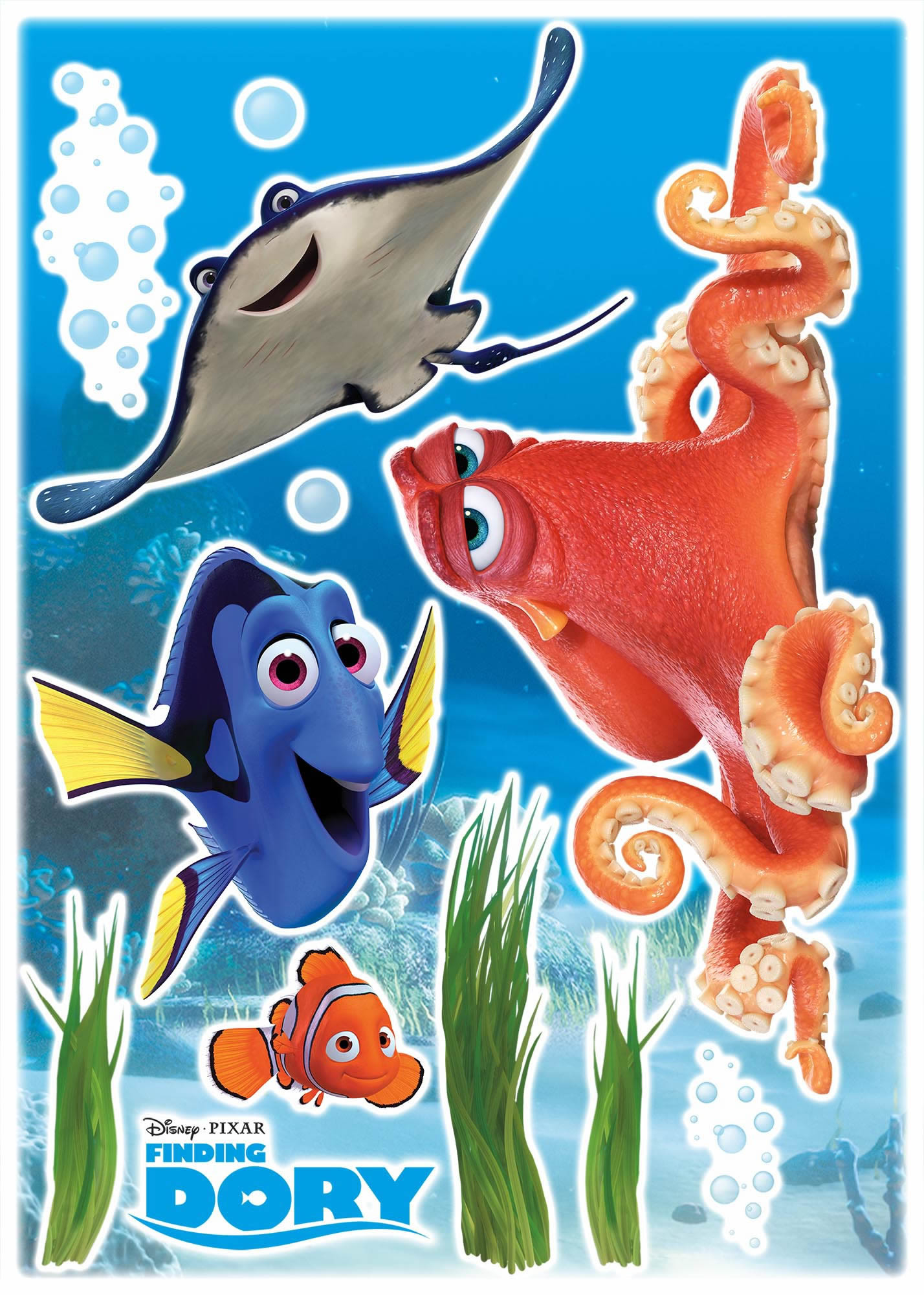 Wandsticker selbstklebend Findet Dorie Nemo Unterwasser