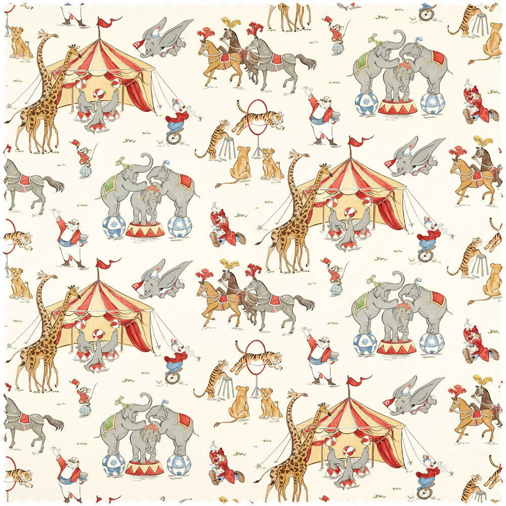 Dekostoff Dumbo Zirkus Elefanten Giraffen Pferde Disney beige DDIF227163-60-DDIF227163.1M