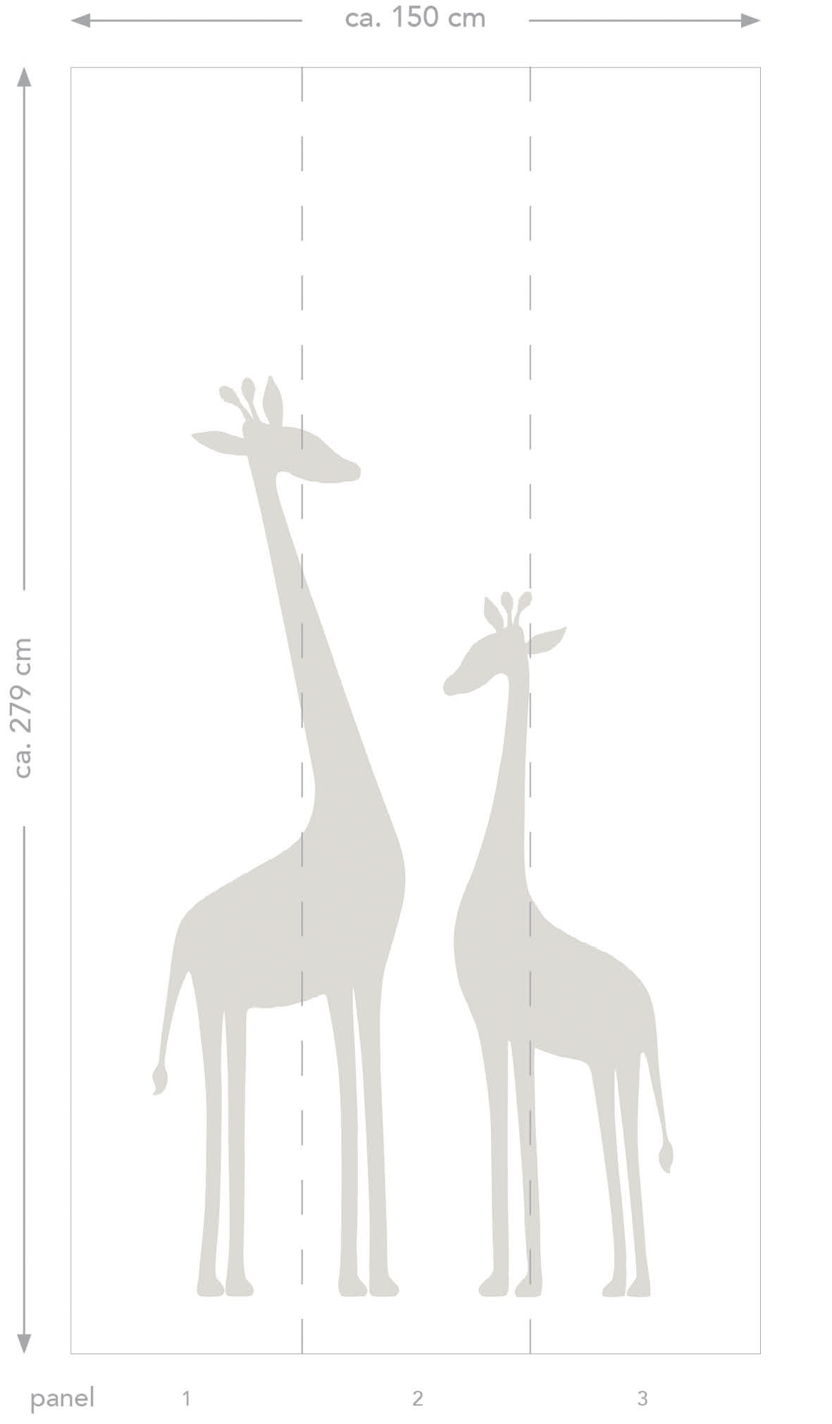 Wandbild Giraffen Skandi Style weiß 150 x 279 cm 357219
