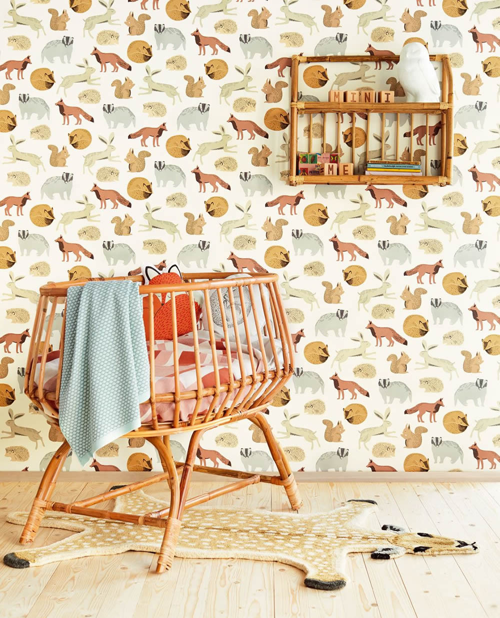 wallpaper beige brown forest animals children-55-399050