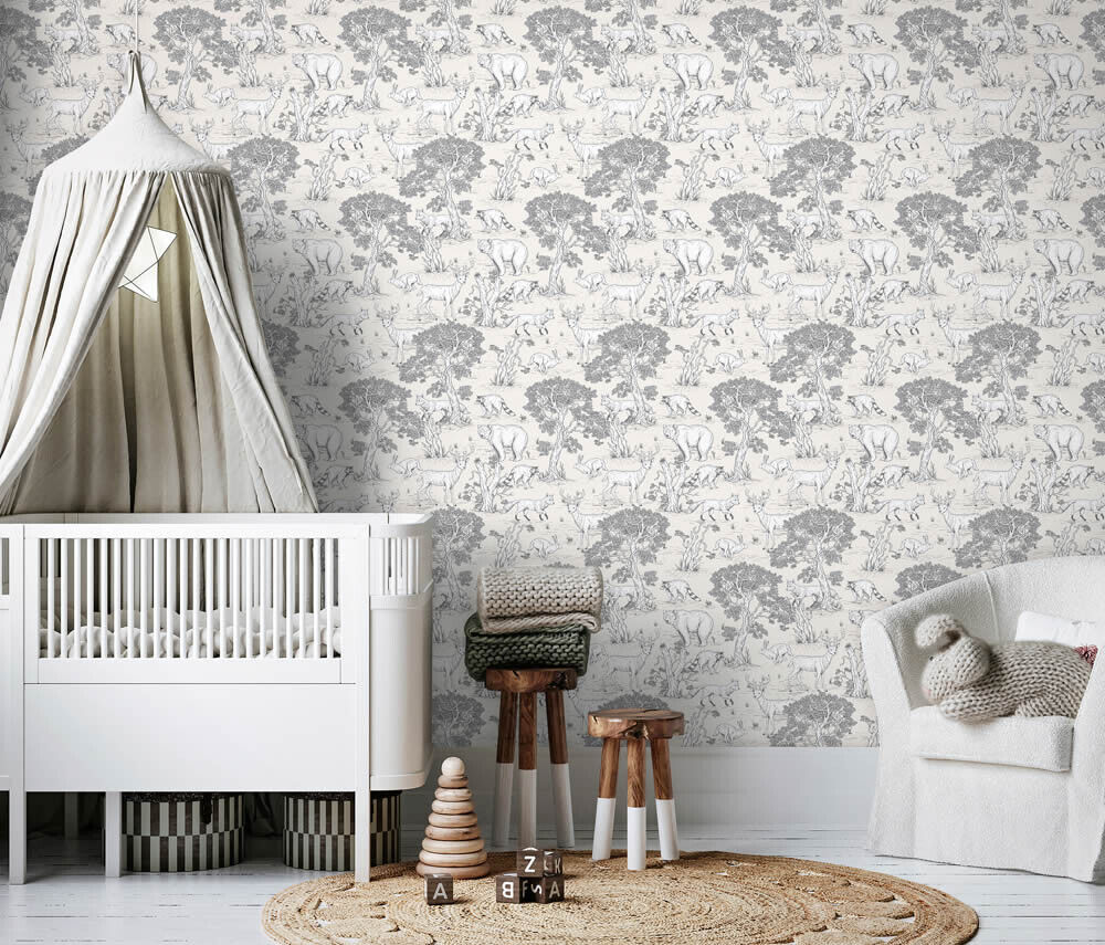 Wilde Tiere Beige und grau Tapete Kids Walls Marburg 45809-6-45809.1M