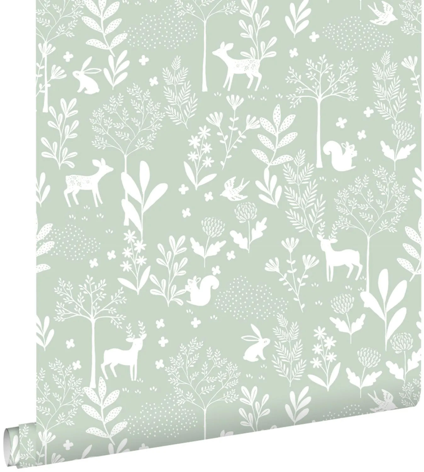 Waldtiere kleine süße Waldbewohner Hase Eichhörnchen mint