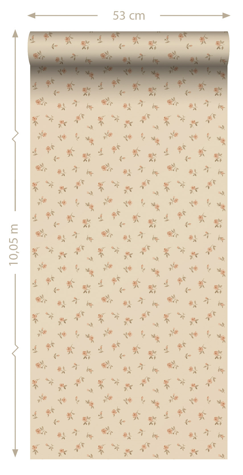Landhausstil Blumenmuster Rosen Vliestapete gebrochen weiß
