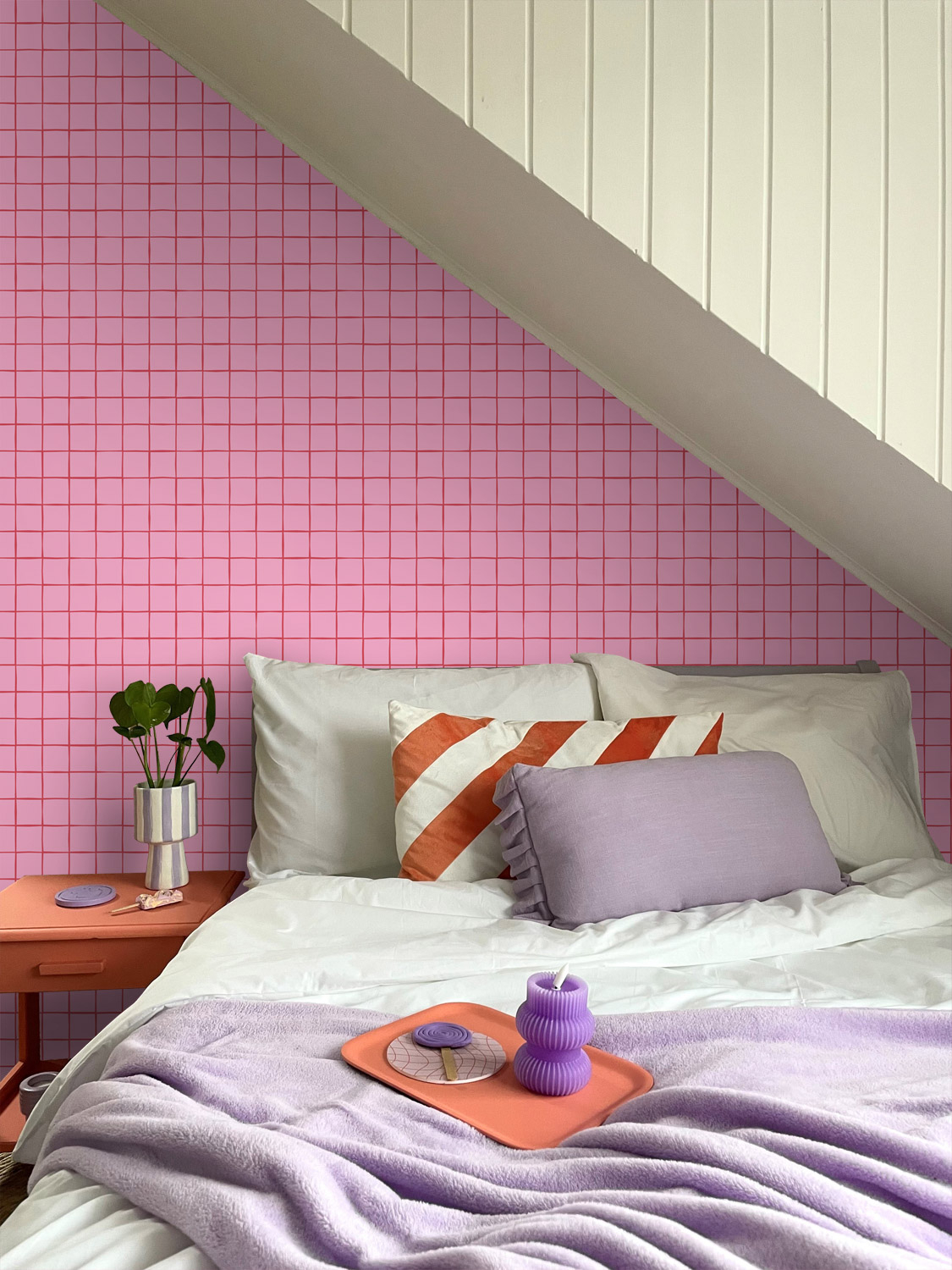 Tapete Kachel Tapete Fliesenoptik rosa Retro Vlies 131597