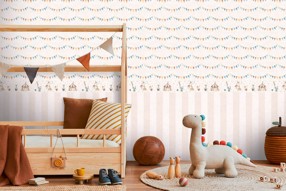 Streifentapete Vlies Blockstreifen matt glatt beige creme 770781-8-770781