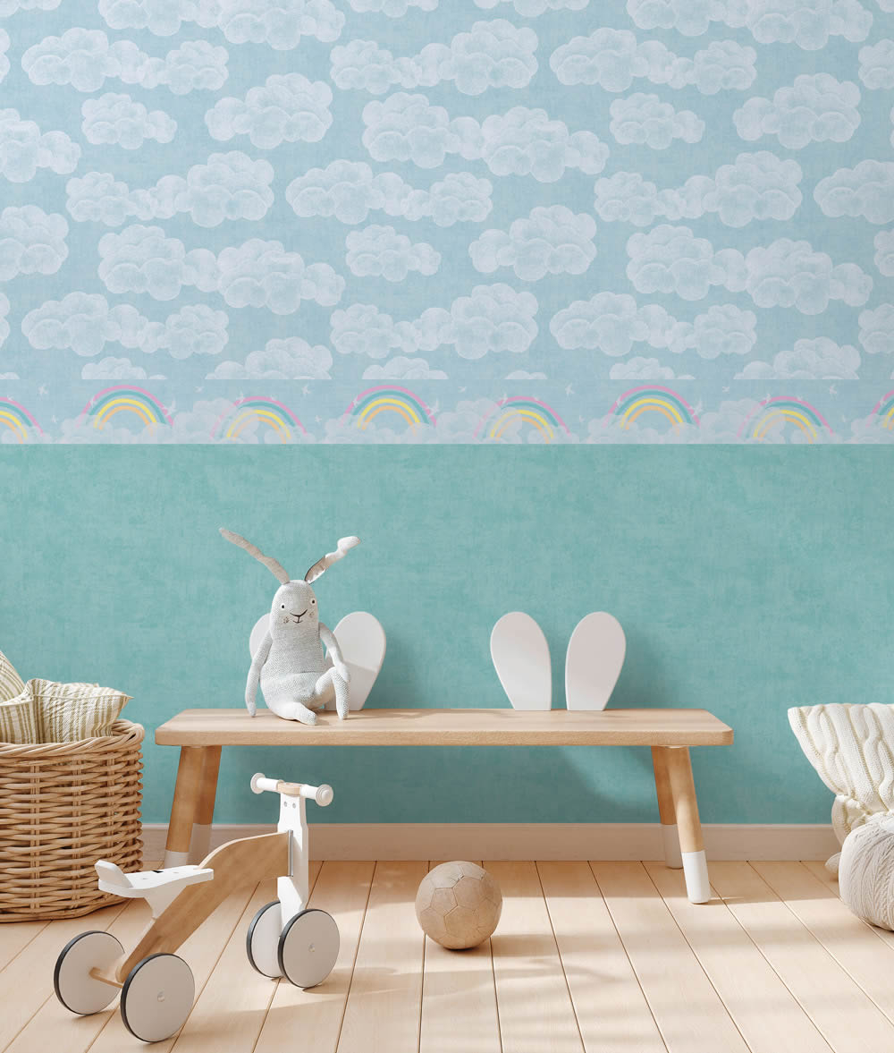 Wolken Viestapeten matt glatt Himmel Mustertapete blau 771431-8-771431