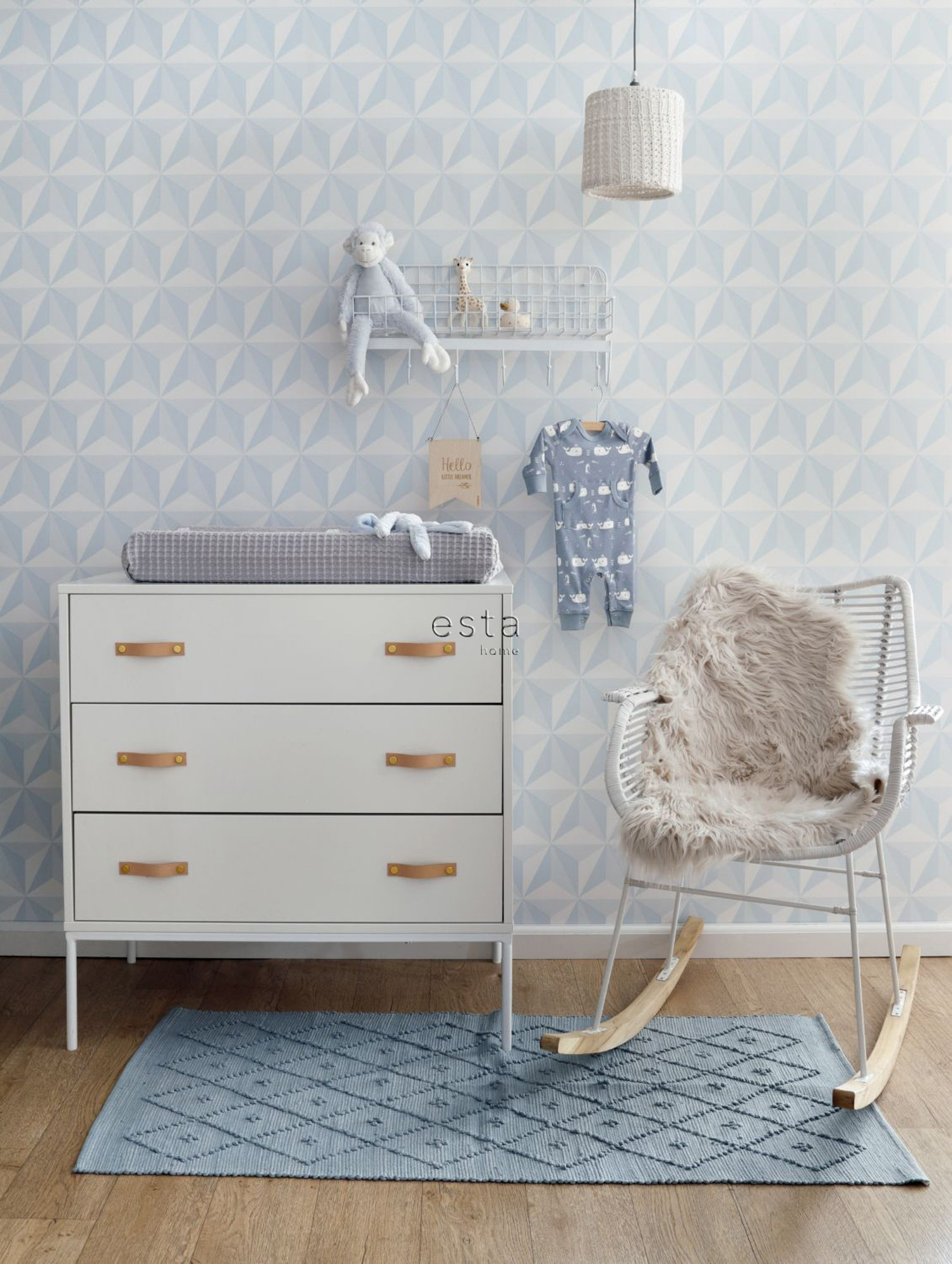 3D Tapete grafisch blau Vlies 138912