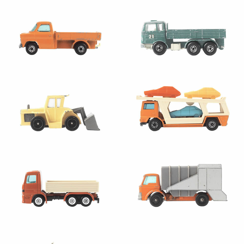 White and colorful mural trucks and tractors Woodland Rasch Textil 159048-23-159048