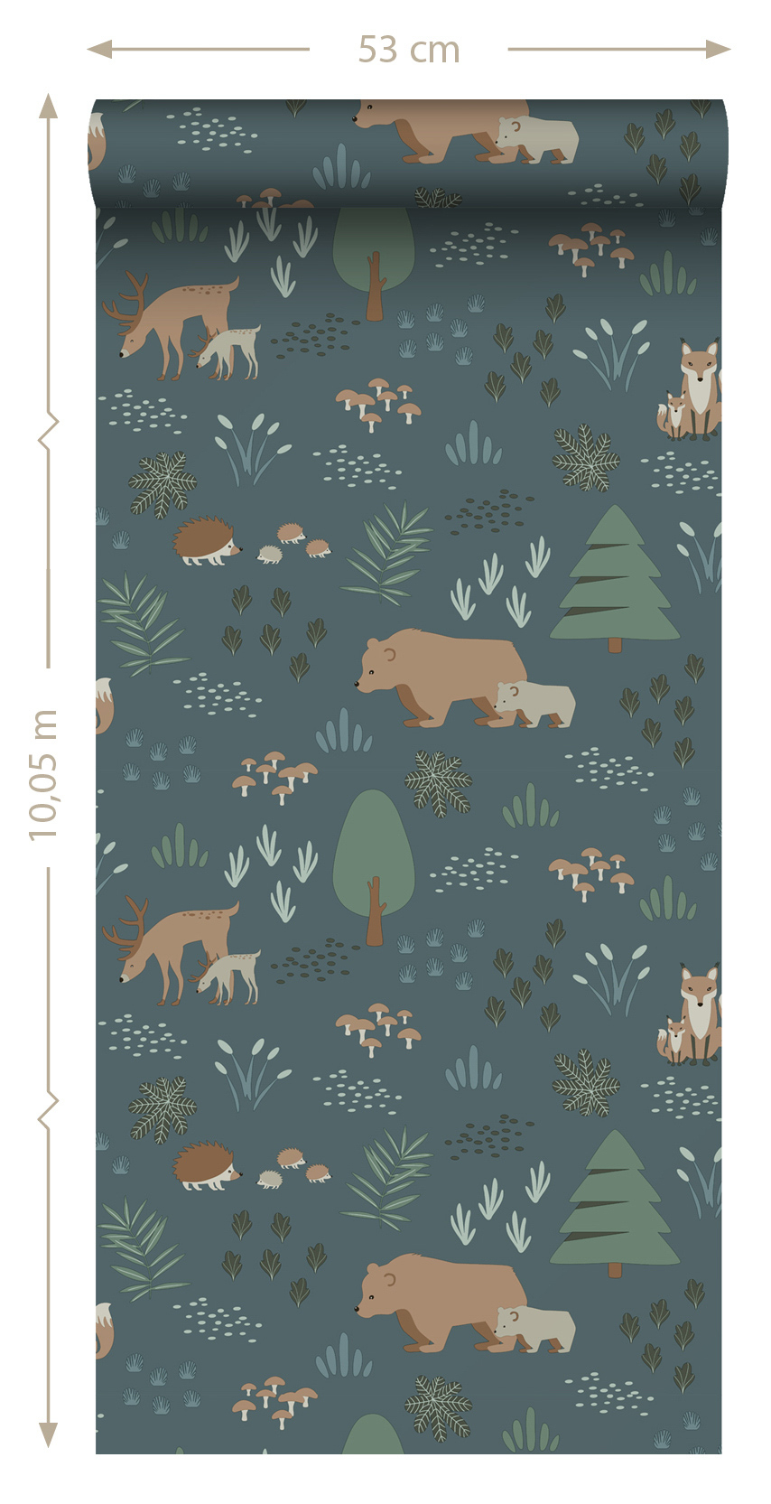 Tapete Waldtiere Vlies vintageblau 139248