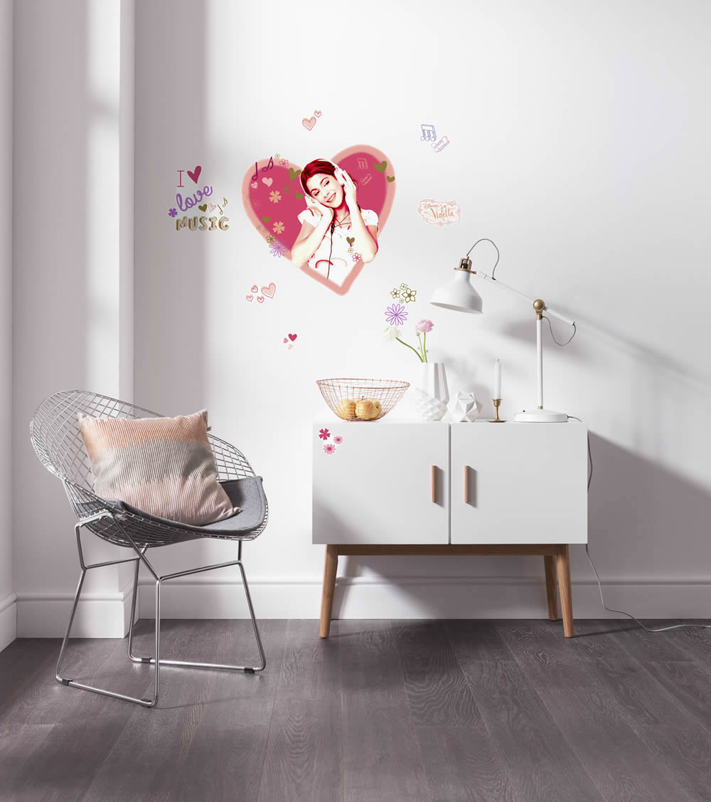 Wandsticker selbstklebend Herz Mädchen Love Violetta Bunt