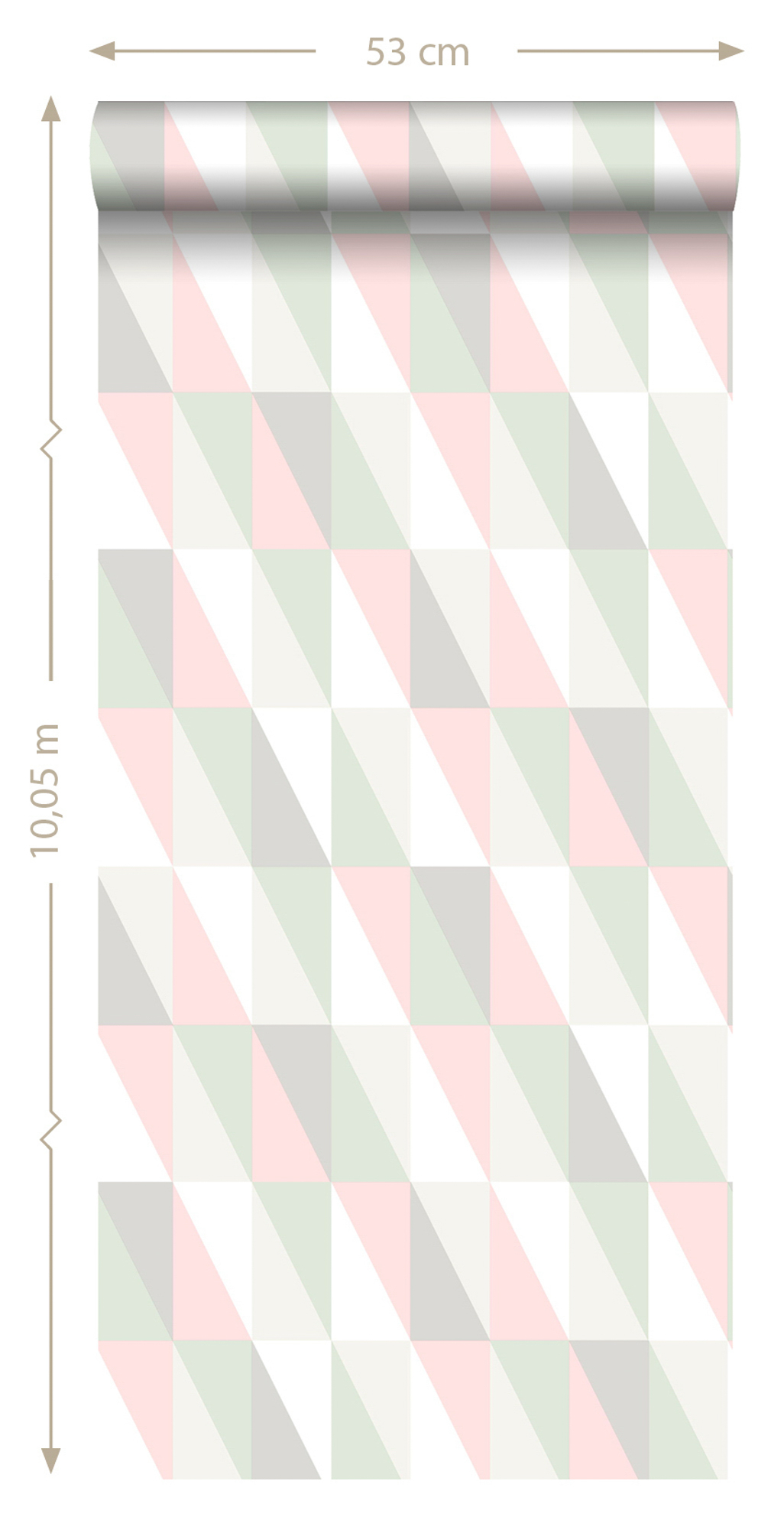 Dreieck Tapete Scandi rosa mintgrün Vlies 138919