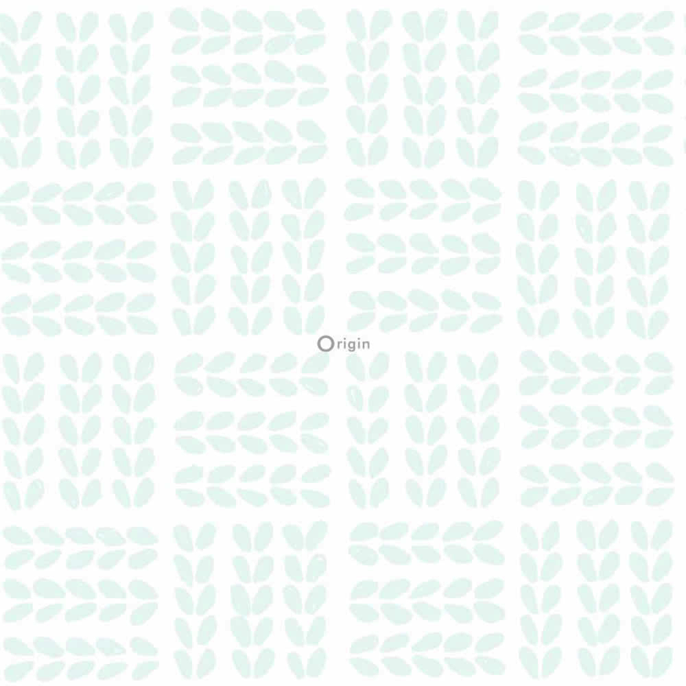 Blätter Helles Mint Weiß Vlies-Tapete