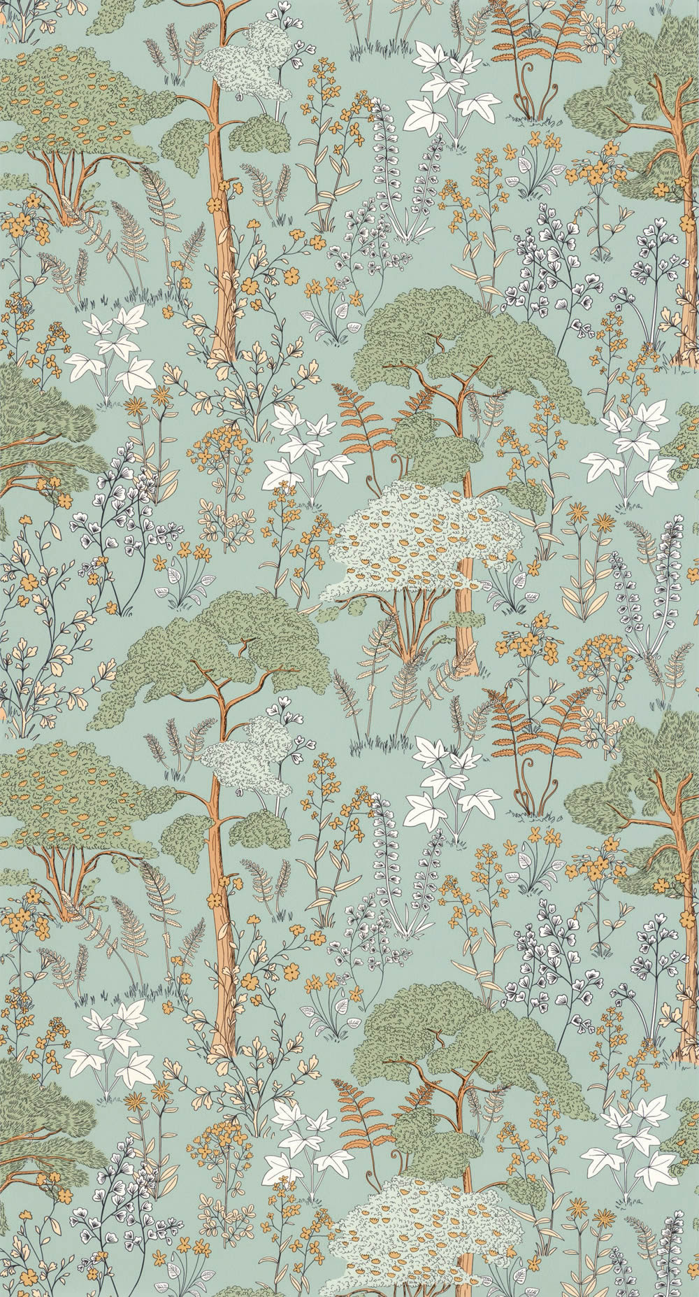 bunte Bäume Tapete grün Caselio - Autour du Monde Texdecor ADM103557007