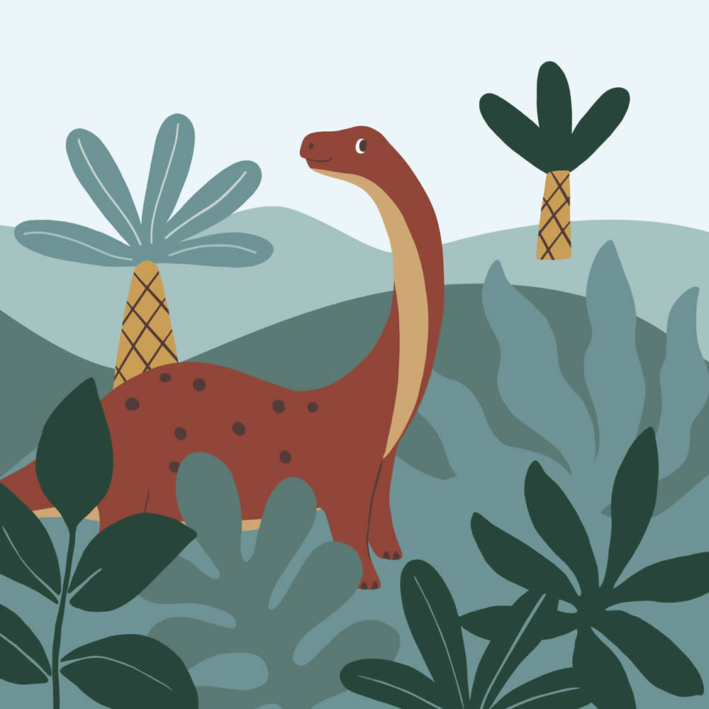 Leinwandbild Dinosaurier Urzeitwald DD129442 60 x 60 cm-8-DD129442
