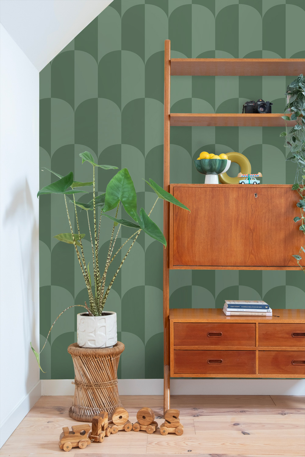 Tapete Vliestapete Art Deco Bögen grün 139995