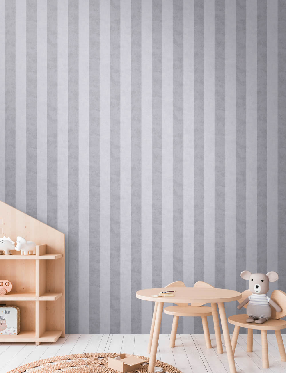 Streifen Vliestapete Blockstreifen wolkige Oberfläche grau 770783-8-770783