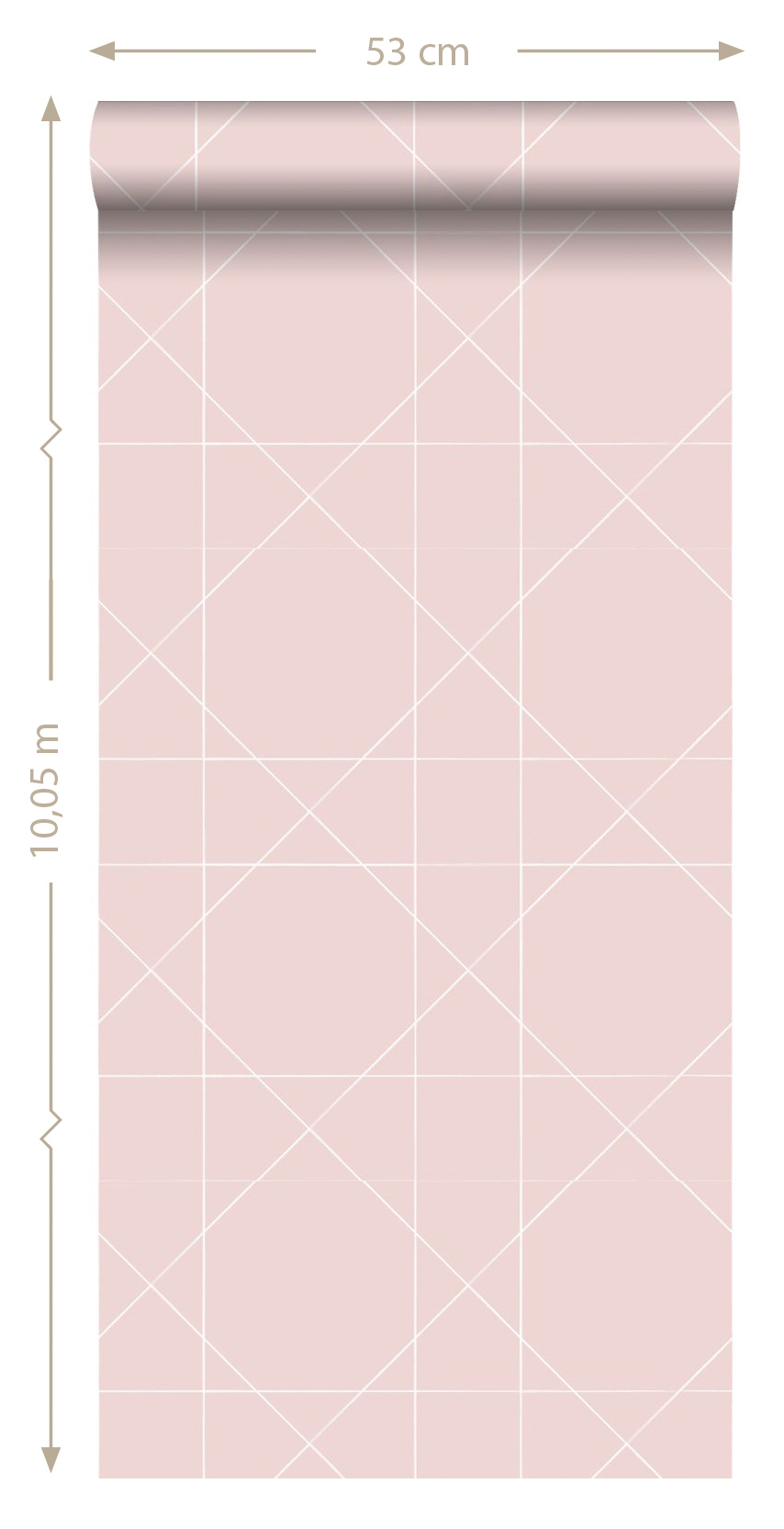 Tapete geometrische Scandi Tapete Linien altrosa Vlies 139091