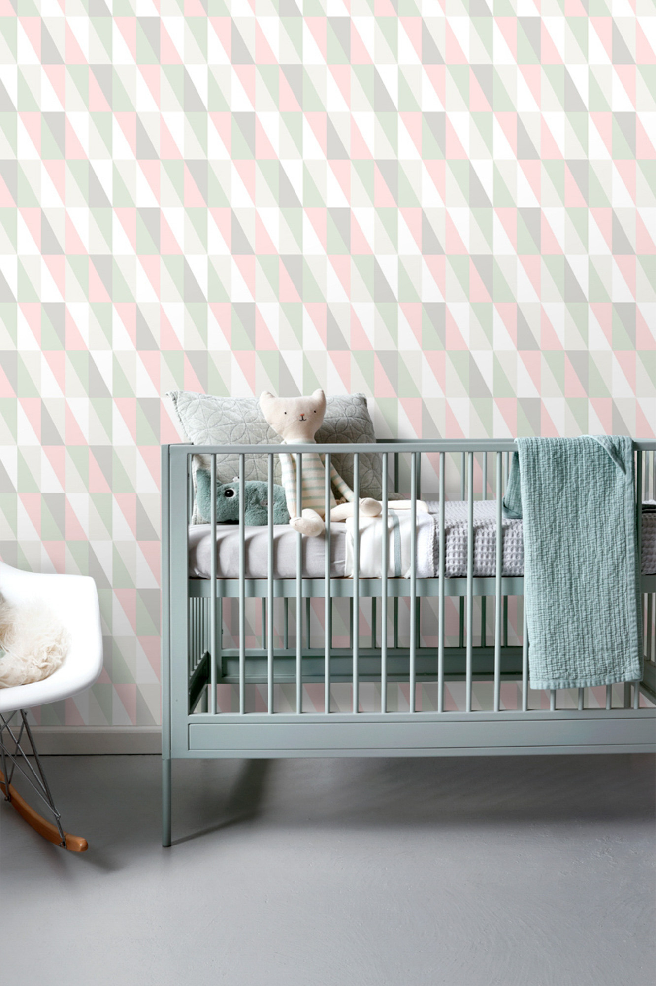 Dreieck Tapete Scandi rosa mintgrün Vlies 138919