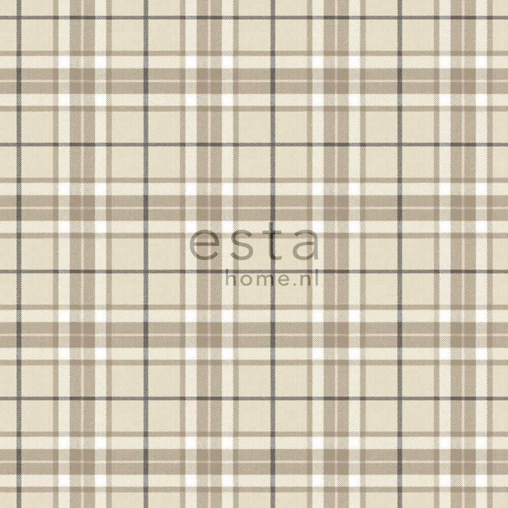 wallpaper non-woven beige check pattern child