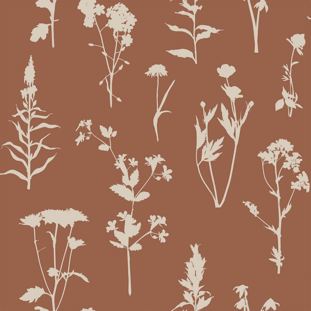 Tapete Blumen Landhaus Terrakotta Vlies 139396