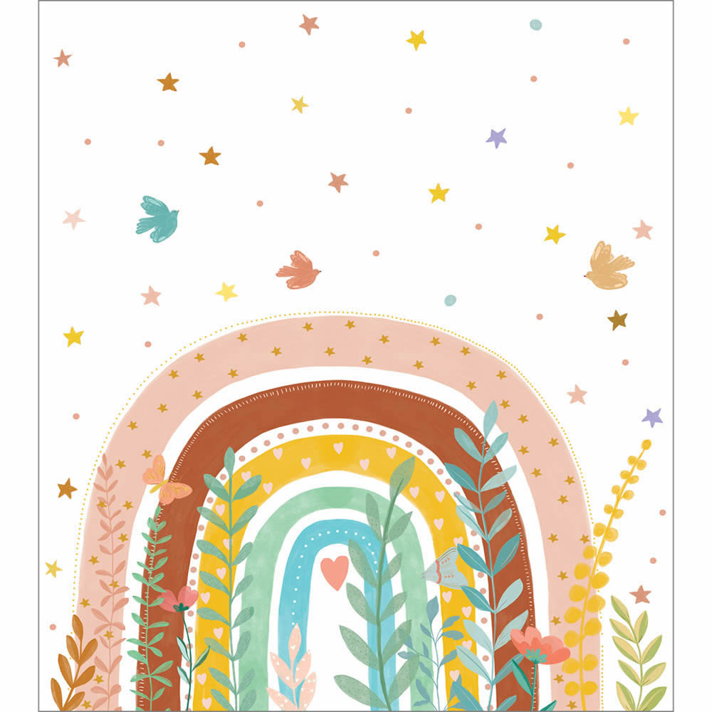 Wandbild 2,50 x 2,80 m Regenbogen Schmetterlinge Vögel bunt LGG105130301