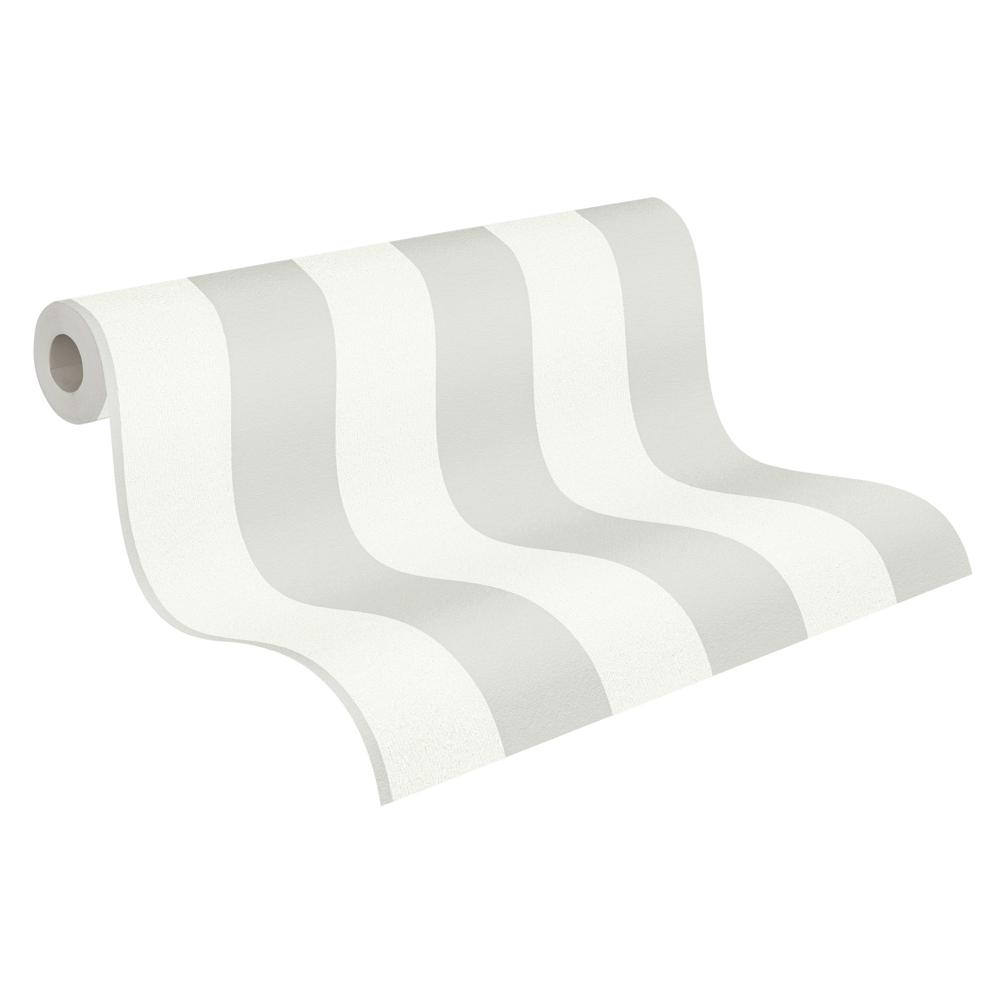 Tapete Streifentapete Blockstreifen grau creme Vlies 381012
