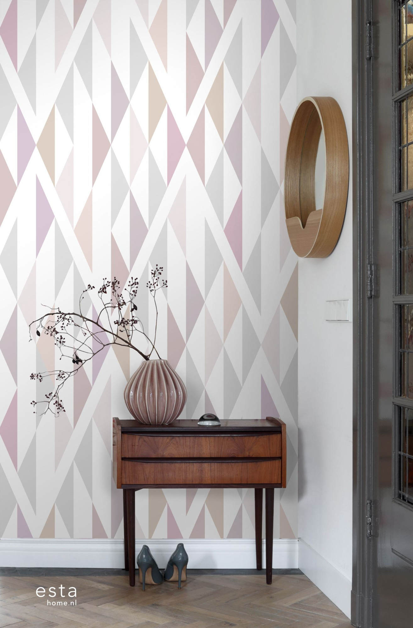Wandbild Rauten Scandi pastellfarben 150 x 279 cm 158903