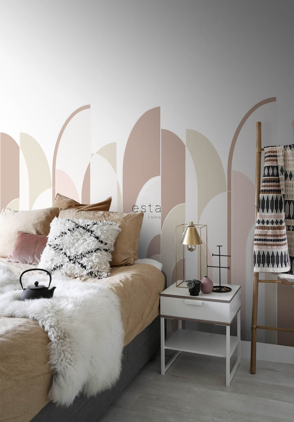 Grafisches Wandbild Art Deco terrakotta 150 x 279 cm 158959