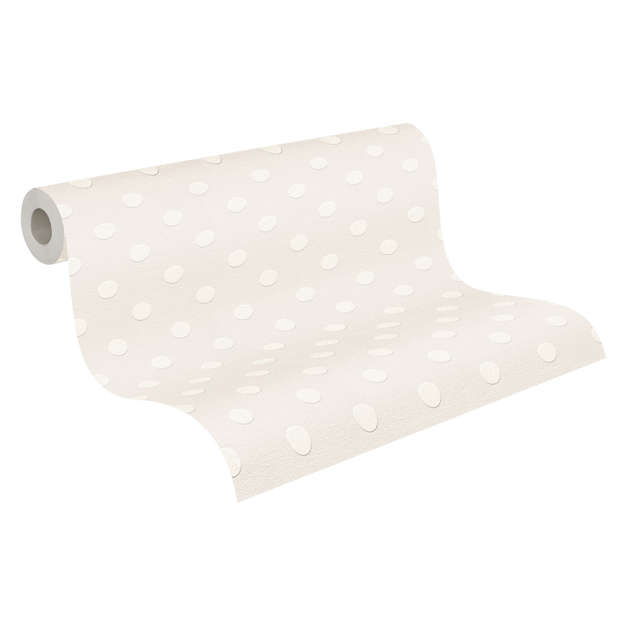 Tapete Punktetapete weiße Kreise rosa Vlies 363366