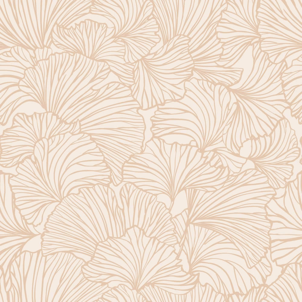 Vliestapete Ginkgo Blätter Japandi Naturmotiv beige 139488