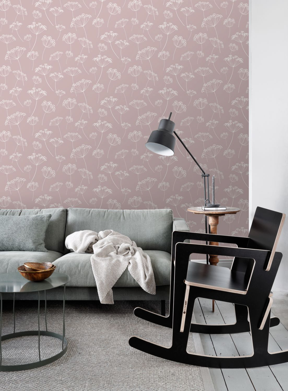Tapete Blumentapete Scandi Stil altrosa Vlies 139103