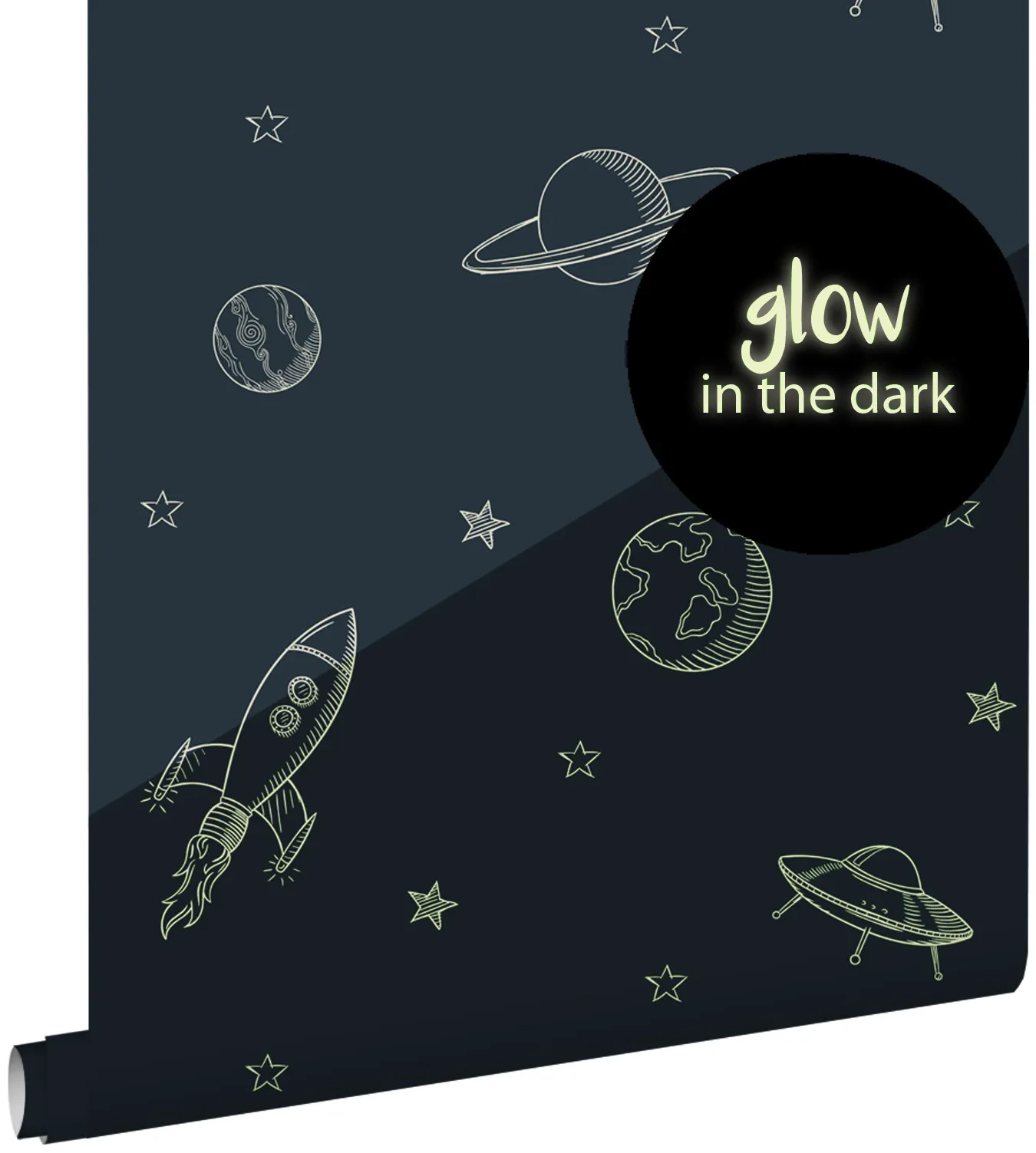 Universum Planeten im Weltall ESTA HOME Vlies dunkelblau